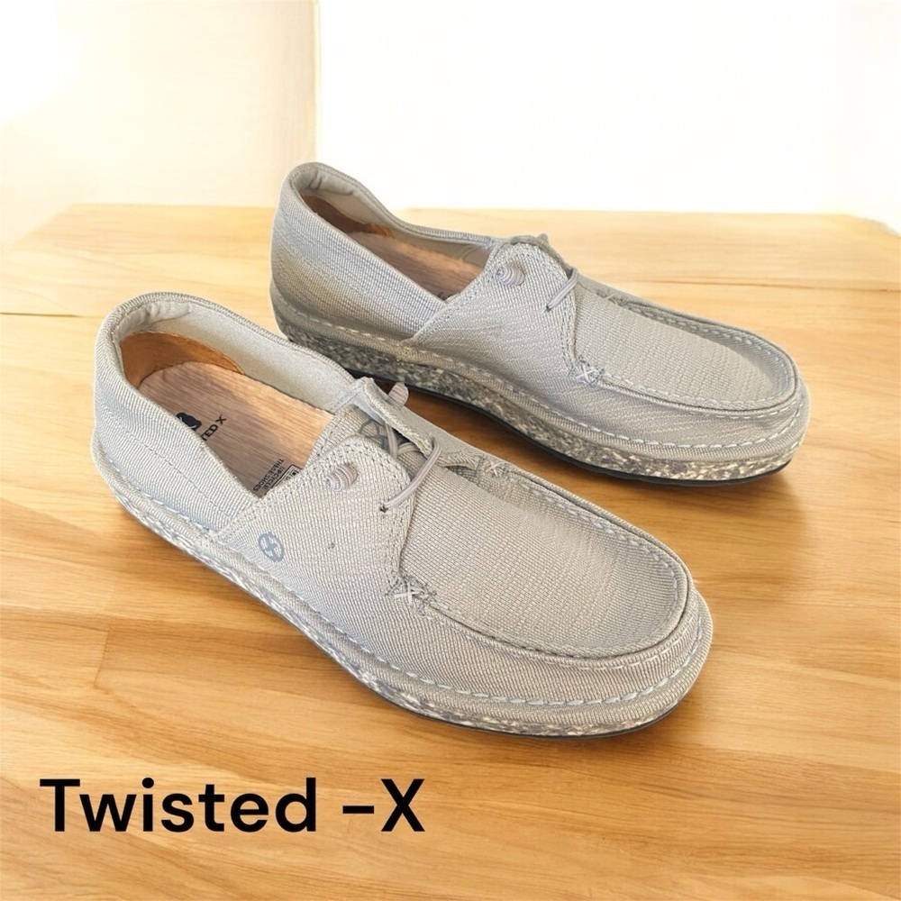 Twisted X Men’s Size 10 Eco Canvas Moc Toe Slip-On Shoes Beige Casual Comfort